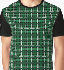 Green and Silver Plaid Graphic T-Shirt