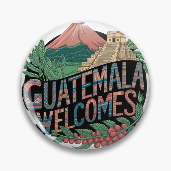 Item preview, Guatemala Welcomes Flag Map Antigua, Tikal, Lake Atitlán designed and sold by AnimalsDH305.