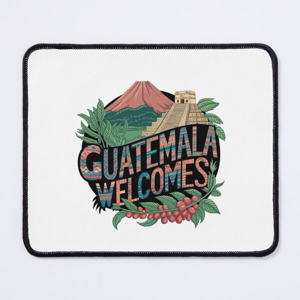 Item preview, Guatemala Welcomes Flag Map Antigua, Tikal, Lake Atitlán designed and sold by AnimalsDH305.
