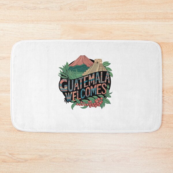 Item preview, Guatemala Welcomes Flag Map Antigua, Tikal, Lake Atitlán designed and sold by AnimalsDH305.