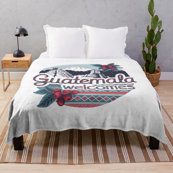 Item preview, Guatemala Welcomes Flag Map Antigua, Tikal, Lake Atitlán designed and sold by AnimalsDH305.