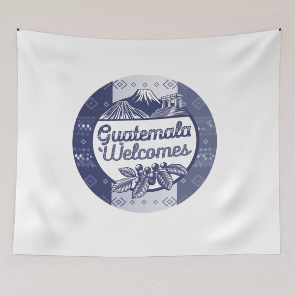 Item preview, Guatemala Welcomes Flag Map Antigua, Tikal, Lake Atitlán designed and sold by AnimalsDH305.