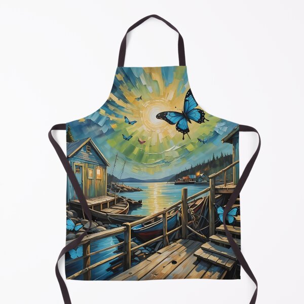 Item preview, Blue Butterfly Fishing Harbor (abstract) designed and sold by The-Open-Door.