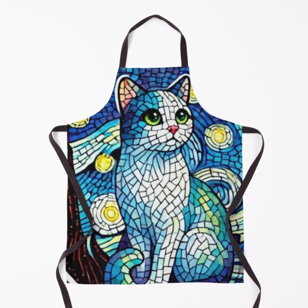 Item preview, mosaic starry night cat designed and sold by Shubatdesigns.