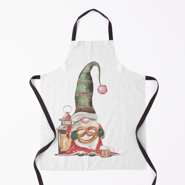 Item preview, Cozy Christmas Gnome with Pretzel and Lantern designed and sold by artthismoment.