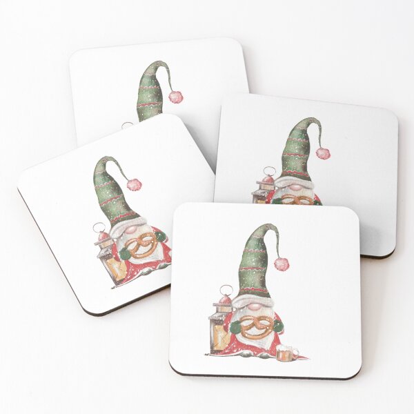 Item preview, Cozy Christmas Gnome with Pretzel and Lantern designed and sold by artthismoment.
