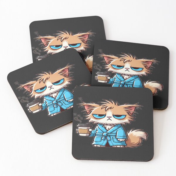Item preview, Sleepy Cat Before Coffee in the Morning  designed and sold by Naynners Designs.