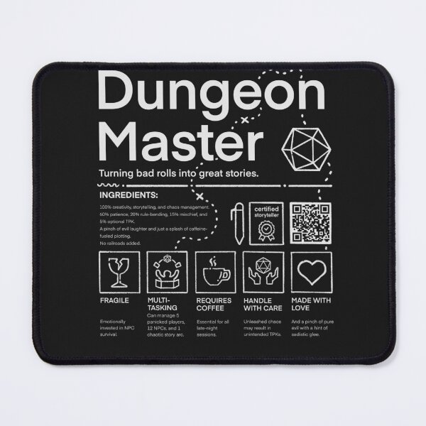 Vista previa del artículo con la obra «Dungeon Master: Tratar con cuidado | Kit de supervivencia de DM», diseñado y vendido por keyvei.