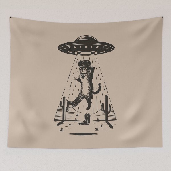 Item preview, Cowboy Cat UFO  designed and sold by wowwowmeow.