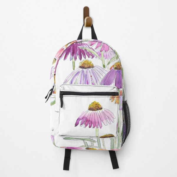 Item preview, colourful coneflowers ink and watercolour painting designed and sold by ColorandColor.
