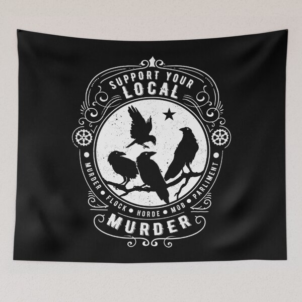 Item preview, Support your local murder of crows - crow lover raven lover corvids designed and sold by HaggisVitae.