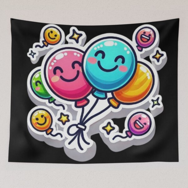 Item preview, vibrant balloony smile designed and sold by Shubatdesigns.