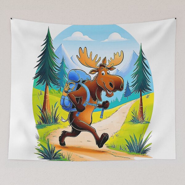 Item preview, Funny Moose Hiker designed and sold by irynaartbyim.