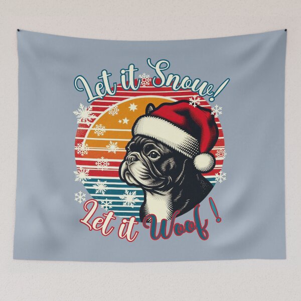 Item preview, French Bulldog Christmas Design - Let It Snow! Let It Woof! designed and sold by EwaVerse.