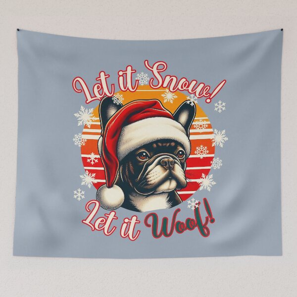 Item preview, Fawn French Bulldog Christmas Design - Let It Snow! Let It Woof! designed and sold by EwaVerse.