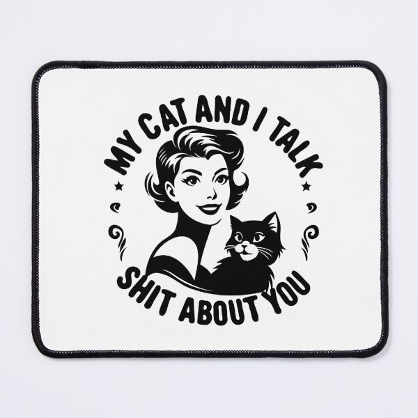 Item preview, My cat and I talk shit about you, sarcastic vintage housewife gifts designed and sold by FelkMariShop.