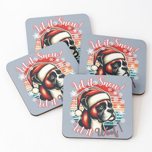 Item preview, Boxer Christmas Design - Let It Snow! Let It Woof! designed and sold by EwaVerse.