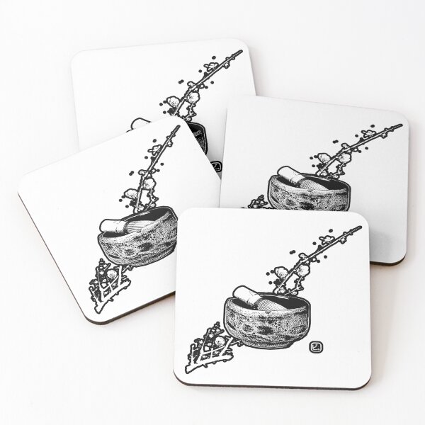 Item preview, Chawan and Chasen with Ume (Flowering Plum) Branch designed and sold by BReinbold.