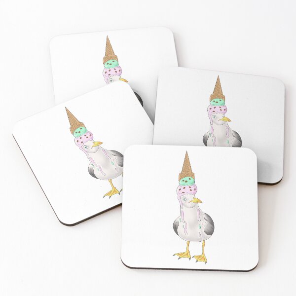 Item preview, Seagull wearing an ice cream designed and sold by Grundudi.