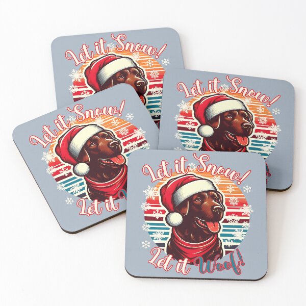 Item preview, Chocolate Labrador Retriever Christmas Design - Let It Snow! Let It Woof! designed and sold by EwaVerse.