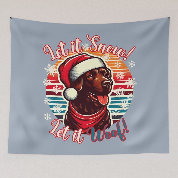 Item preview, Chocolate Labrador Retriever Christmas Design - Let It Snow! Let It Woof! designed and sold by EwaVerse.