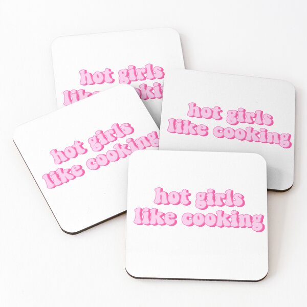 Item preview, Hot Girls Like Cooking Pink Quote  designed and sold by kellynicmac.