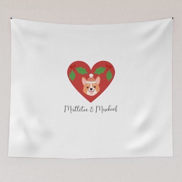 Item preview, Mistletoe & Mischief corgi designed and sold by IDEAS-4-HUMANS.