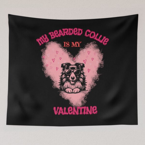 Item preview, MY BEARDER COLLIE IS MY VALENTINE funny gift for bearded collie lovers designed and sold by FelkMariShop.