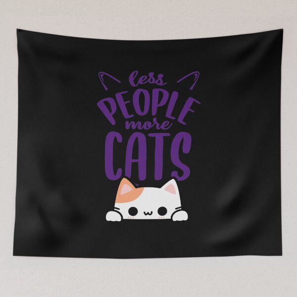 Item preview, LESS PEOPLE MORE CATS funny gifts for cat lovers  designed and sold by FelkMariShop.