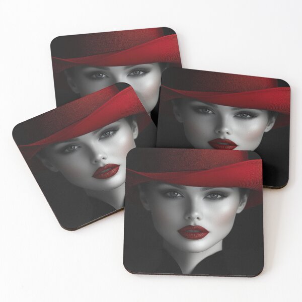 Item preview, Lady with the green eyes and red hat designed and sold by EgonZ9.