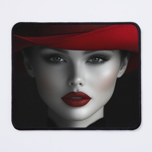 Item preview, Lady with the green eyes and red hat designed and sold by EgonZ9.