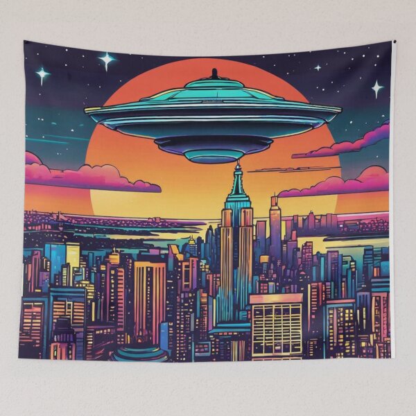 Item preview, UFO OVER CITY designed and sold by Catfighter.