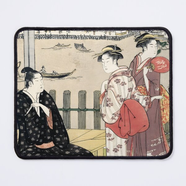 Item preview, Group at a Tea-house on the Bank of the Sumida River - Chōbunsai Eishi - designed and sold by LeiWeiss.