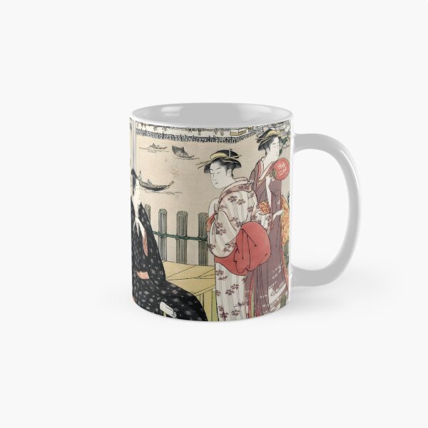 Item preview, Group at a Tea-house on the Bank of the Sumida River - Chōbunsai Eishi - designed and sold by LeiWeiss.