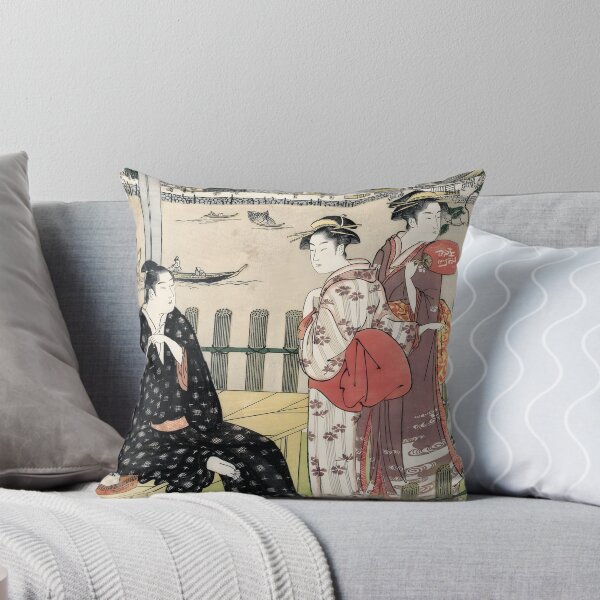 Item preview, Group at a Tea-house on the Bank of the Sumida River - Chōbunsai Eishi - designed and sold by LeiWeiss.