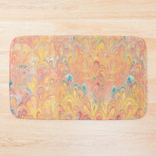 Item preview, Warm Tuscan Sunset Feathered Florentine Marbled Paper Design designed and sold by TRVLR Designs.