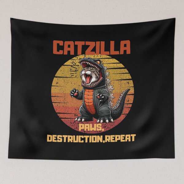 Item preview, CATZILLA PAWS, DESTRUCTION, REPEAT funny gift for cat lovers  designed and sold by FelkMariShop.