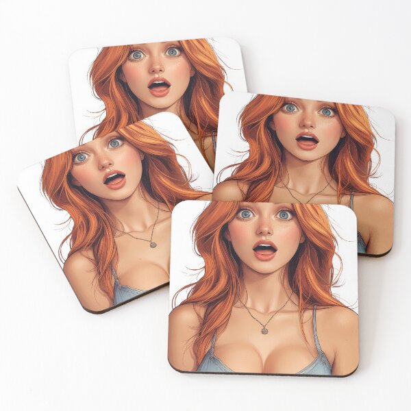 Item preview, surprised cartoon girl designed and sold by EgonZ9.