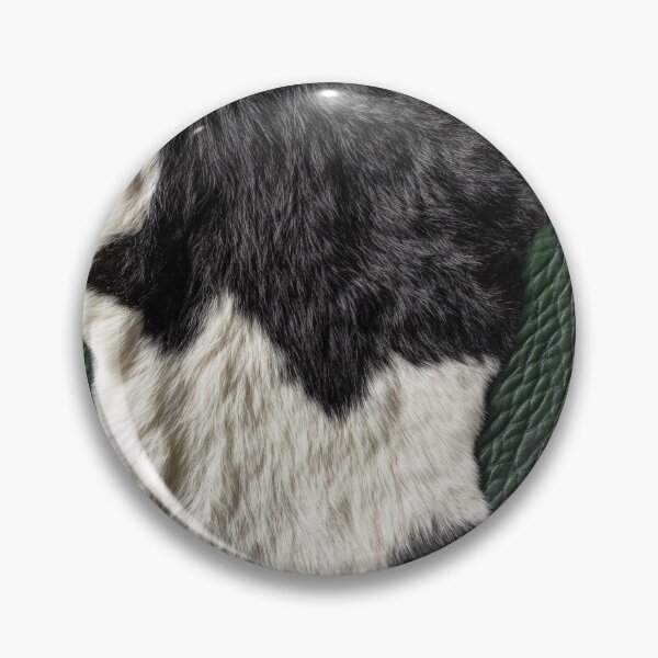 Item preview, Green Leather and Cow Black White Fur designed and sold by ColorFlowArt.