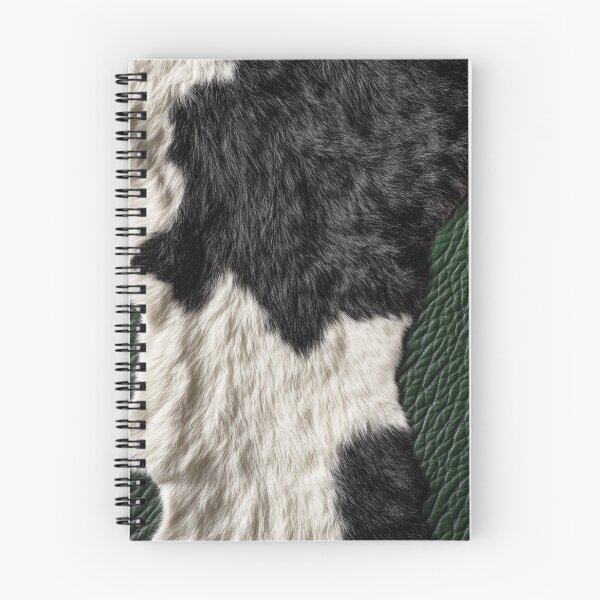 Item preview, Green Leather and Cow Black White Fur designed and sold by ColorFlowArt.