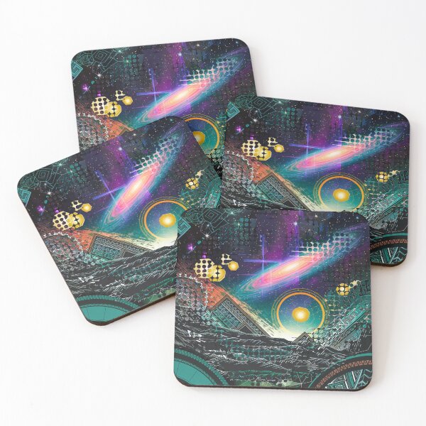 Item preview, Cosmic Fusion: Galactic Landscape Meets Tribal Art designed and sold by DreamsArtwear.