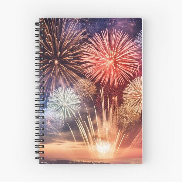 Item preview, Vibrant fireworks display over cityscape at dusk designed and sold by homydesign.