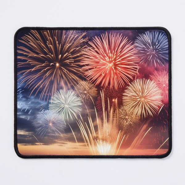 Item preview, Vibrant fireworks display over cityscape at dusk designed and sold by homydesign.