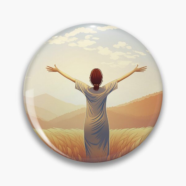 Item preview, Sunset silhouette of a person in a field with arms raised designed and sold by homydesign.