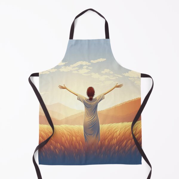 Item preview, Sunset silhouette of a person in a field with arms raised designed and sold by homydesign.