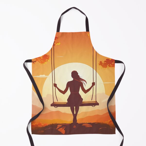 Item preview, Silhouette of a woman on a swing with a vibrant sunset backdrop designed and sold by homydesign.