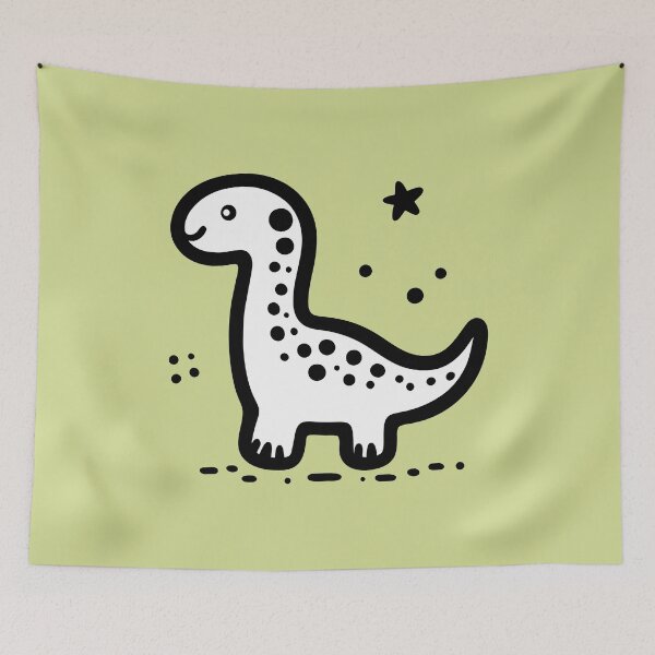 Item preview, Simple Dinosaur Line Drawing - Minimalist Kids Art designed and sold by happyartworks.