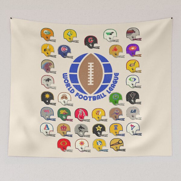 Item preview, World Football League Defunct Team Helmets designed and sold by darklordpug.