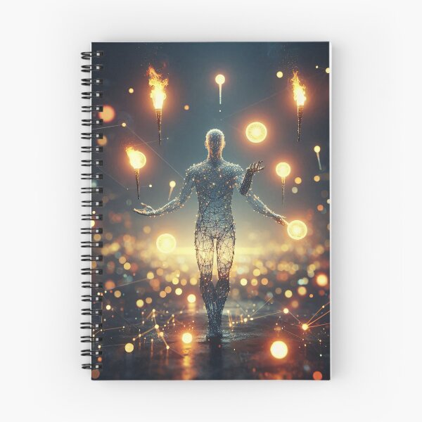 Item preview, A digital human form with glowing connections stands amidst a network of lights designed and sold by homydesign.