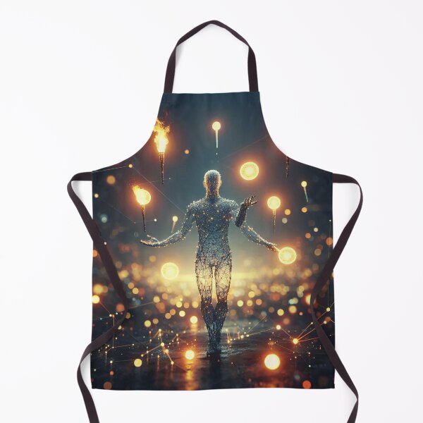 Item preview, A digital human form with glowing connections stands amidst a network of lights designed and sold by homydesign.